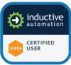 A badge that says inductive automation and scada certified user.